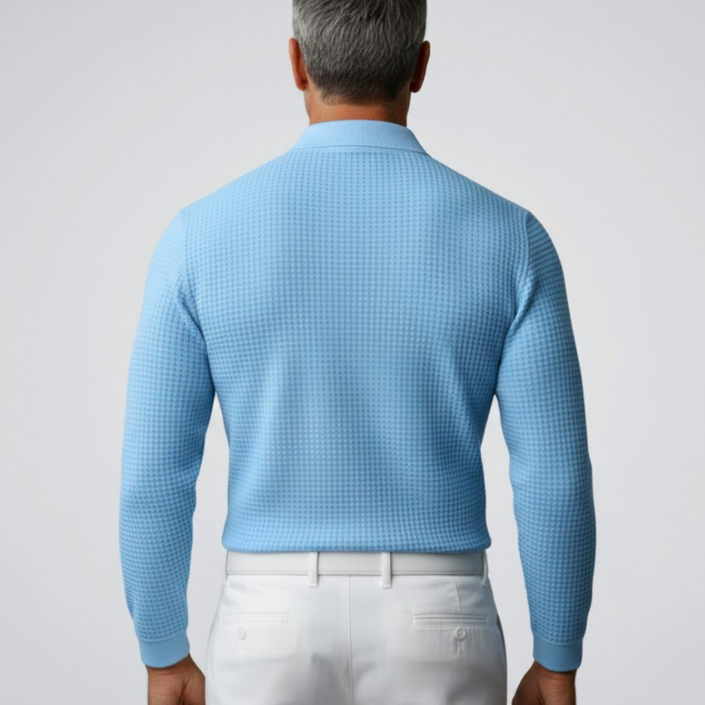 Classic Long Sleeve Polo Sweater for Men