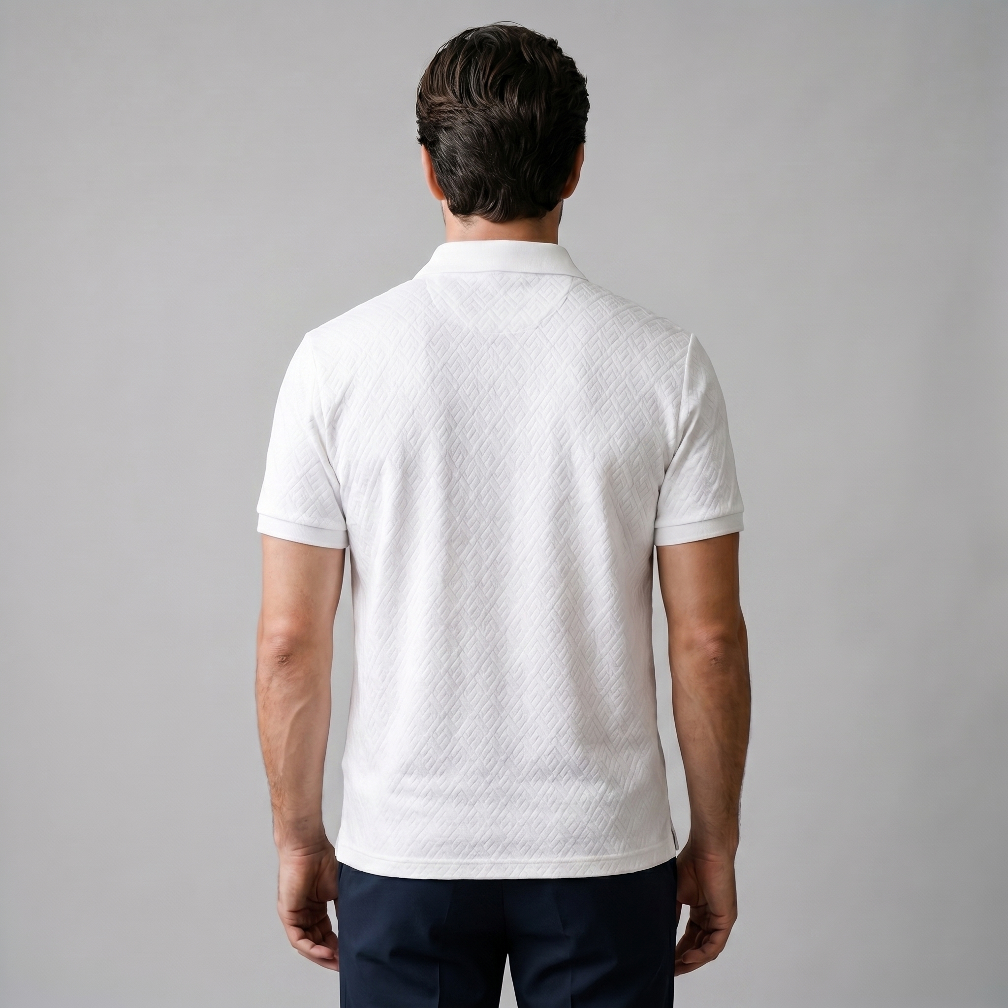 Tailored Textured Polo Shirt for Men