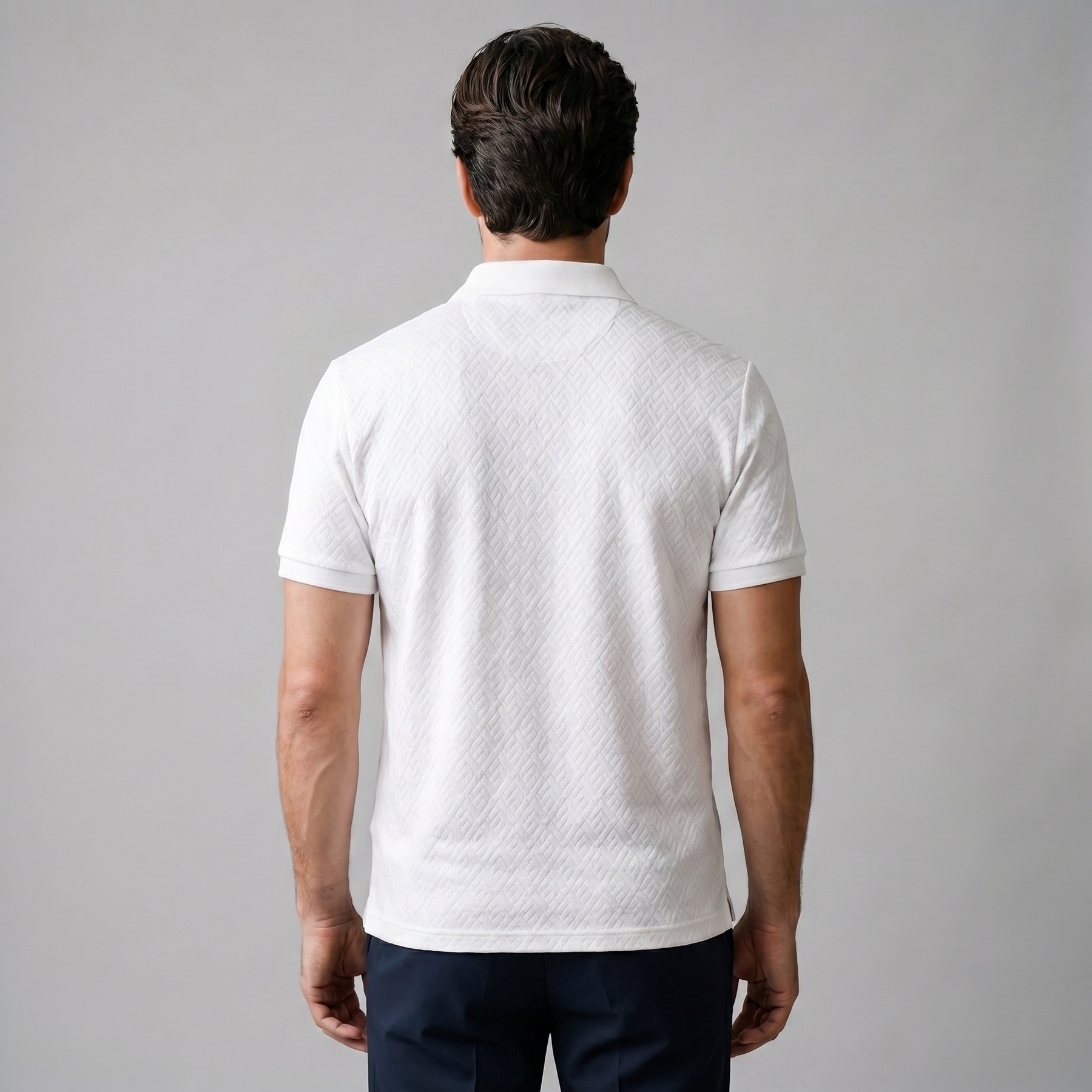 Tailored Textured Polo Shirt for Men