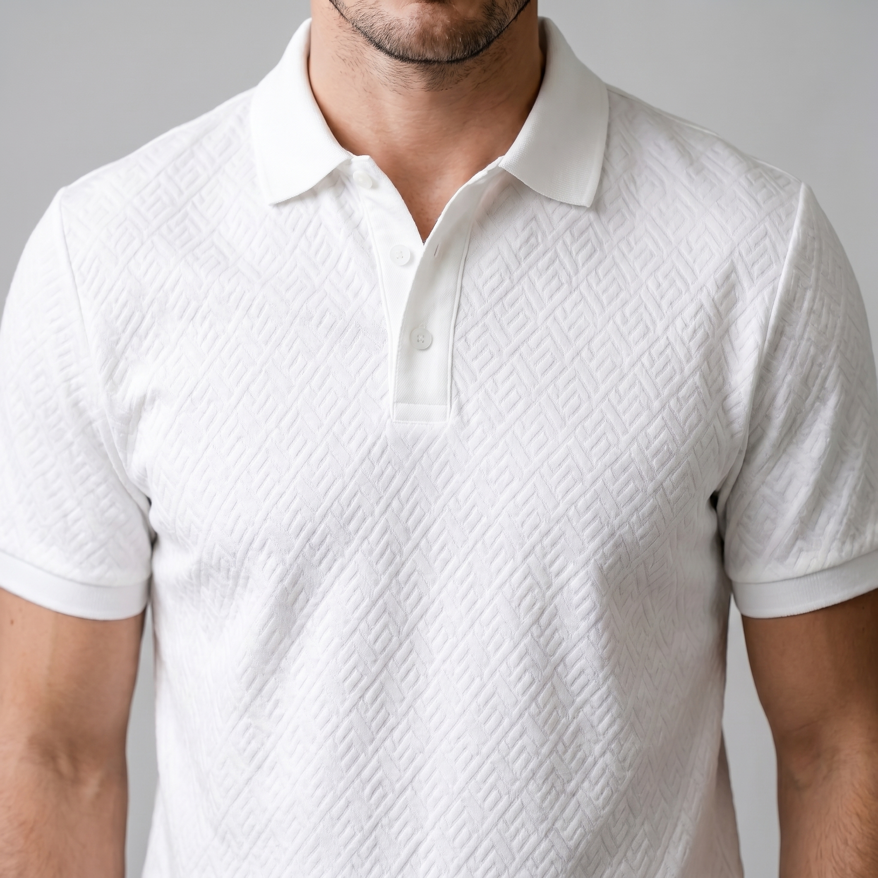 Tailored Textured Polo Shirt for Men