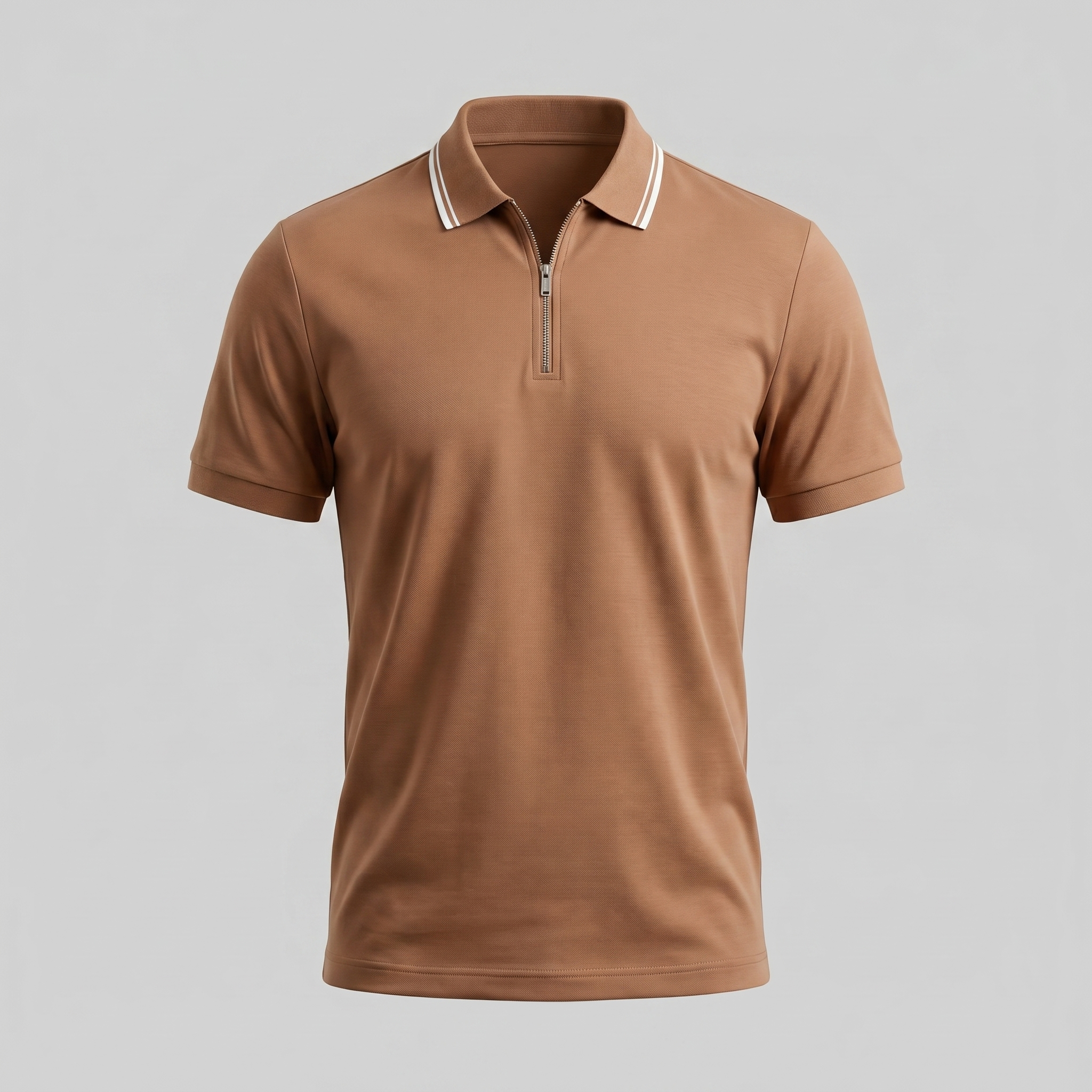 Short Sleeve Zip Polo in Classic Navy