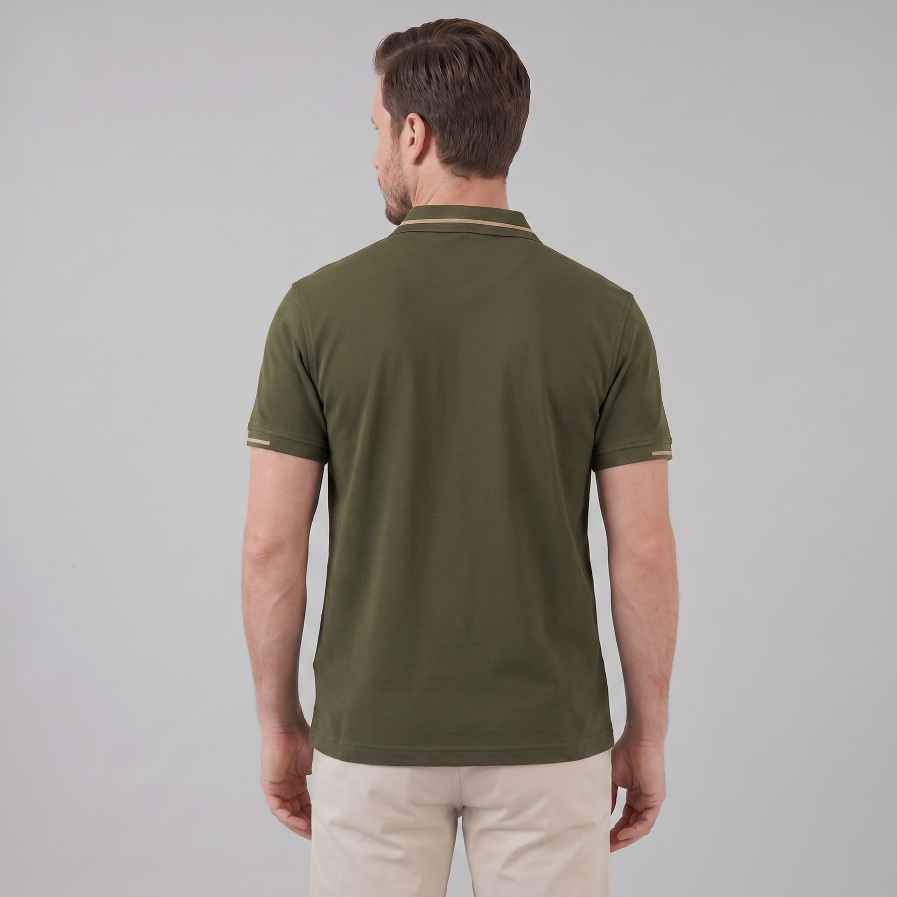 Tailored Fit Polo Shirt with Contrast Collar