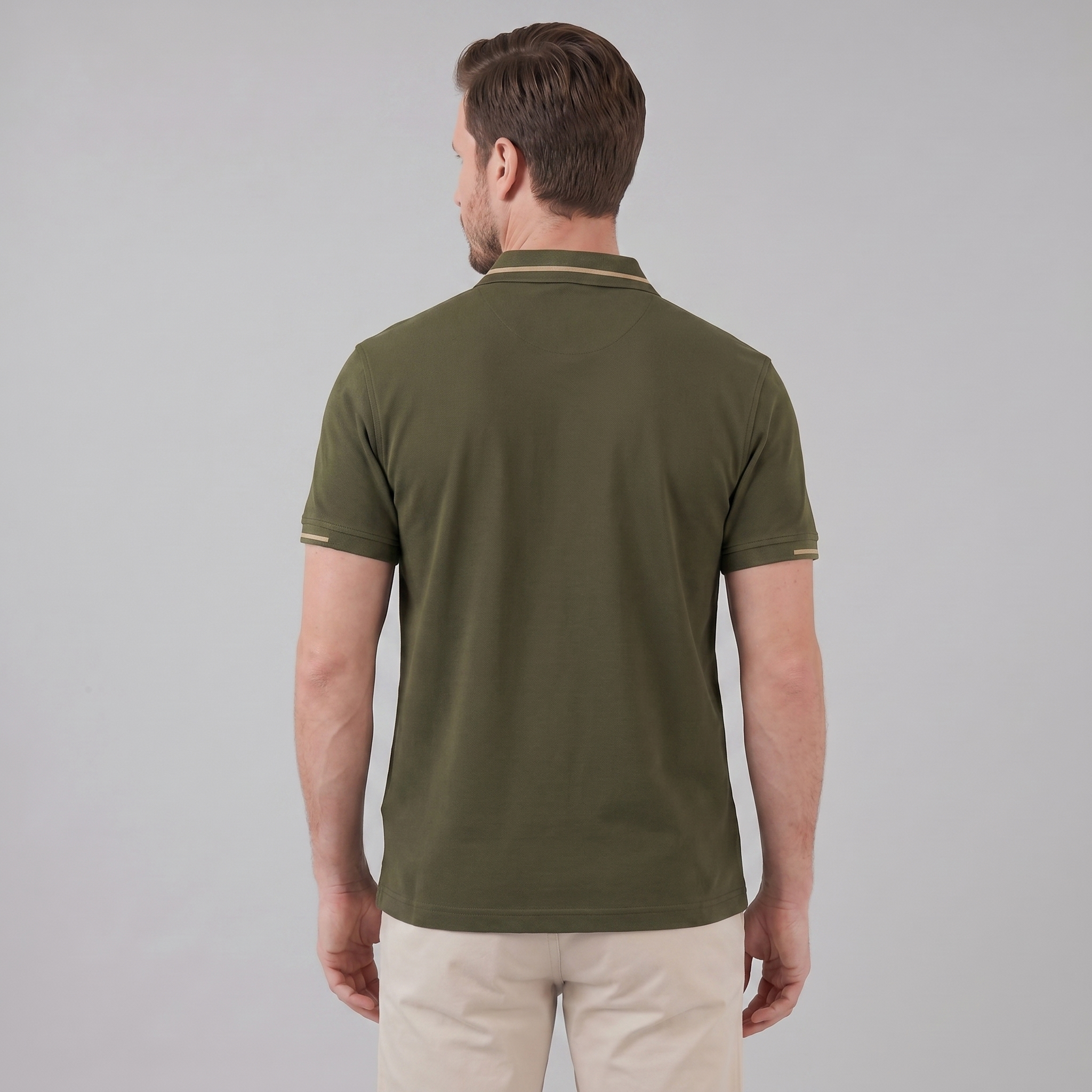 Tailored Fit Polo Shirt with Contrast Collar