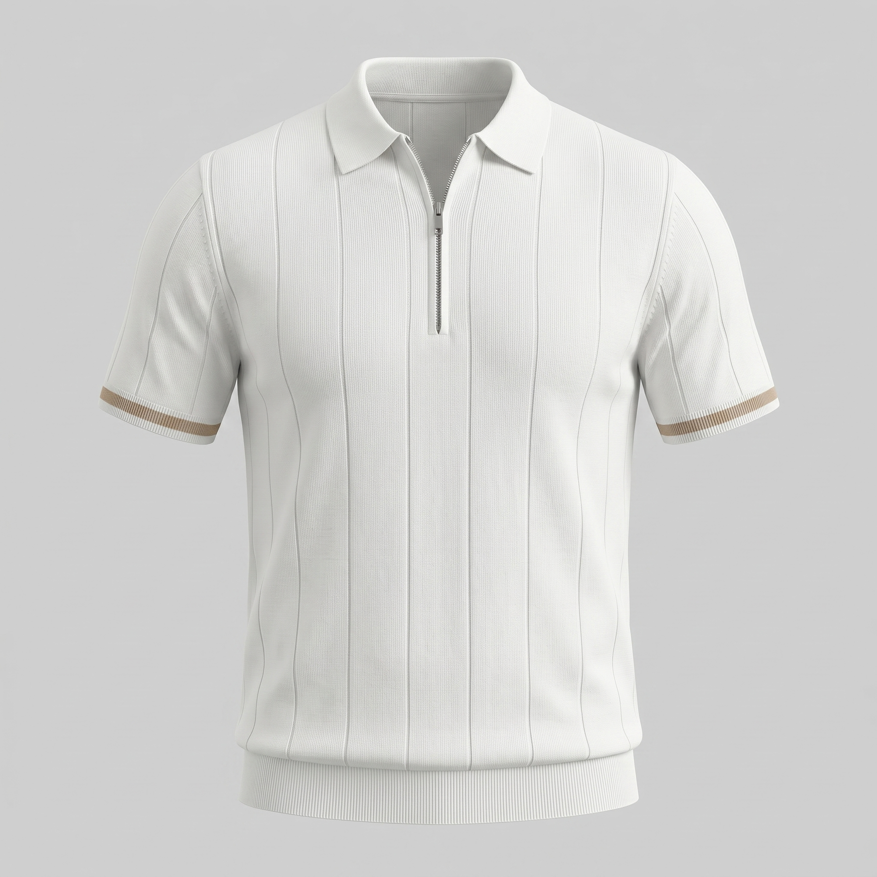 Vertical Stripe Polo Shirt in Classic Navy
