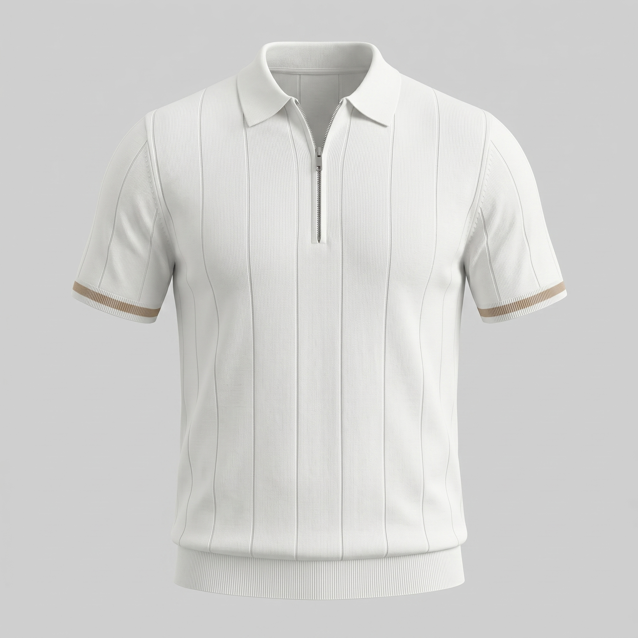 Vertical Stripe Polo Shirt in Classic Navy