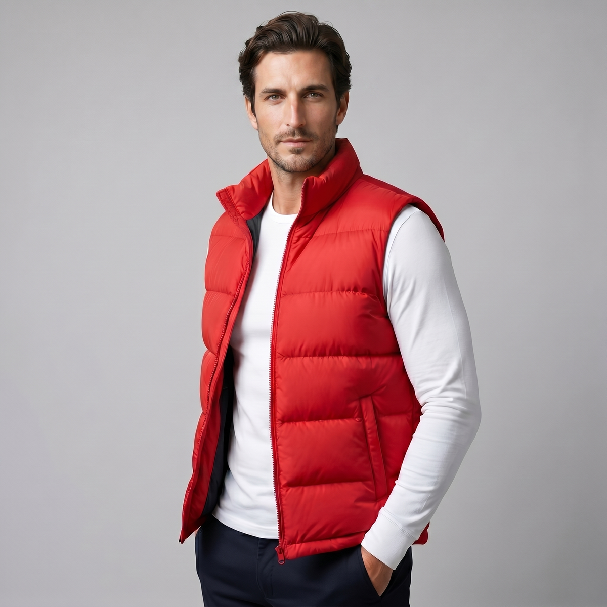Quilted Padded Gilet in Classic Charcoal