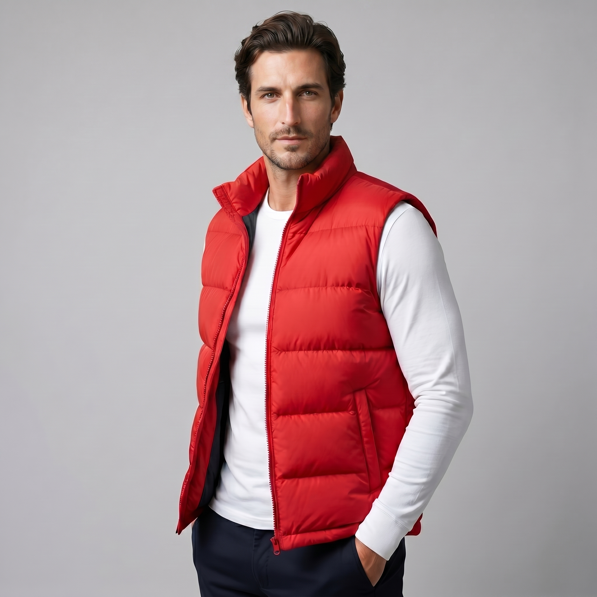 Quilted Padded Gilet in Classic Charcoal