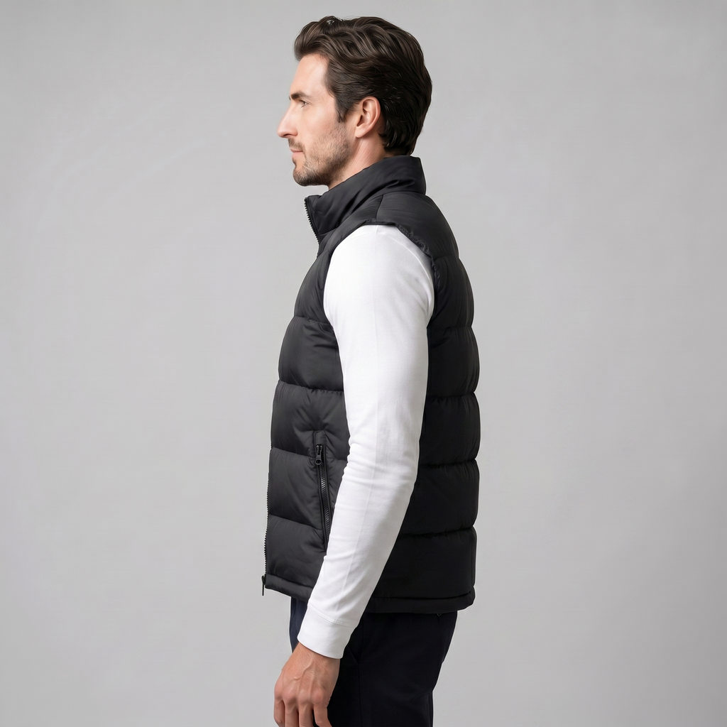 Quilted Padded Gilet in Classic Charcoal