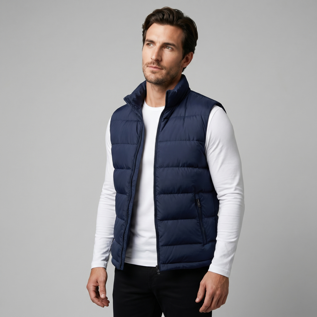 Quilted Padded Gilet in Classic Charcoal