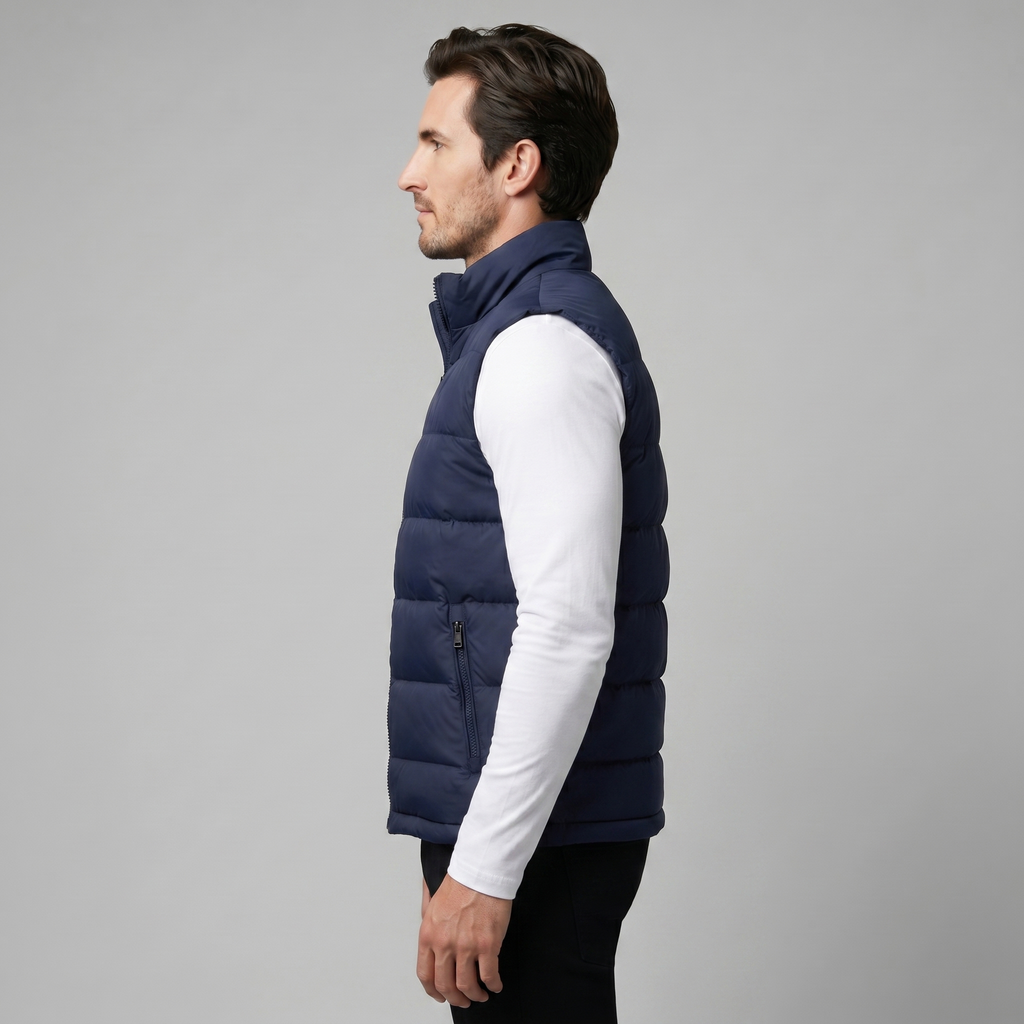 Quilted Padded Gilet in Classic Charcoal