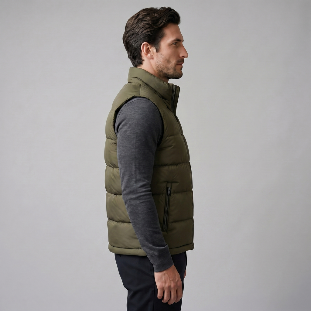 Quilted Padded Gilet in Classic Charcoal