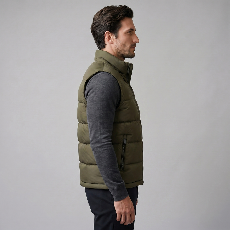 Quilted Padded Gilet in Classic Charcoal