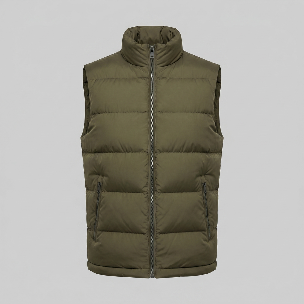 Quilted Padded Gilet in Classic Charcoal