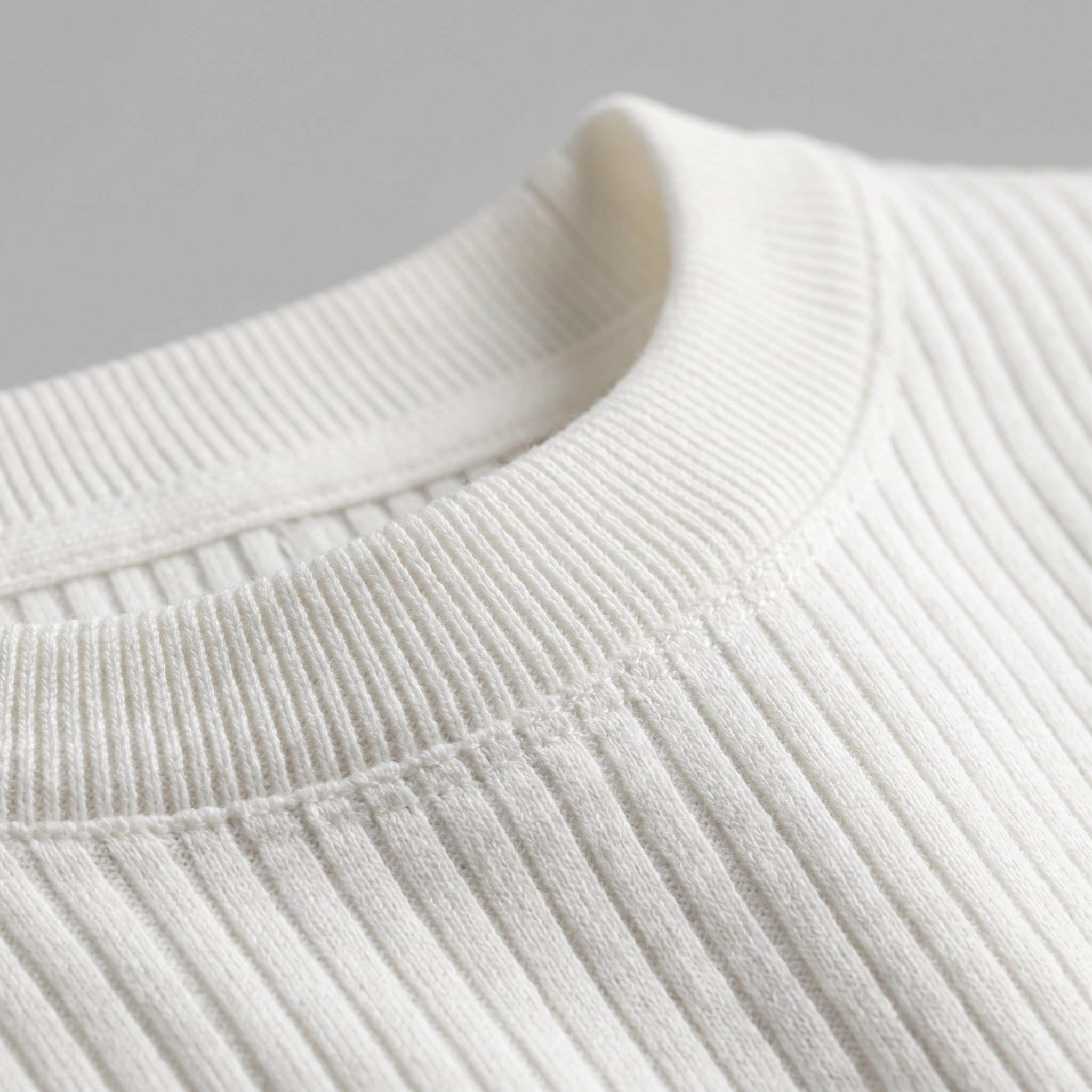 Ribbed Knit T-Shirt in Classic Charcoal