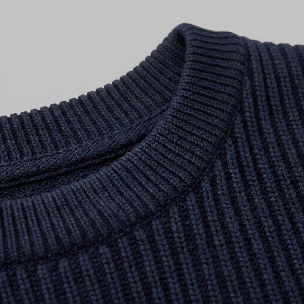 Ribbed Knit T-Shirt in Classic Charcoal