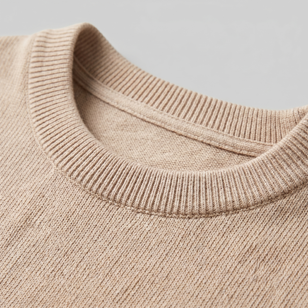 Ribbed Knit T-Shirt in Classic Charcoal