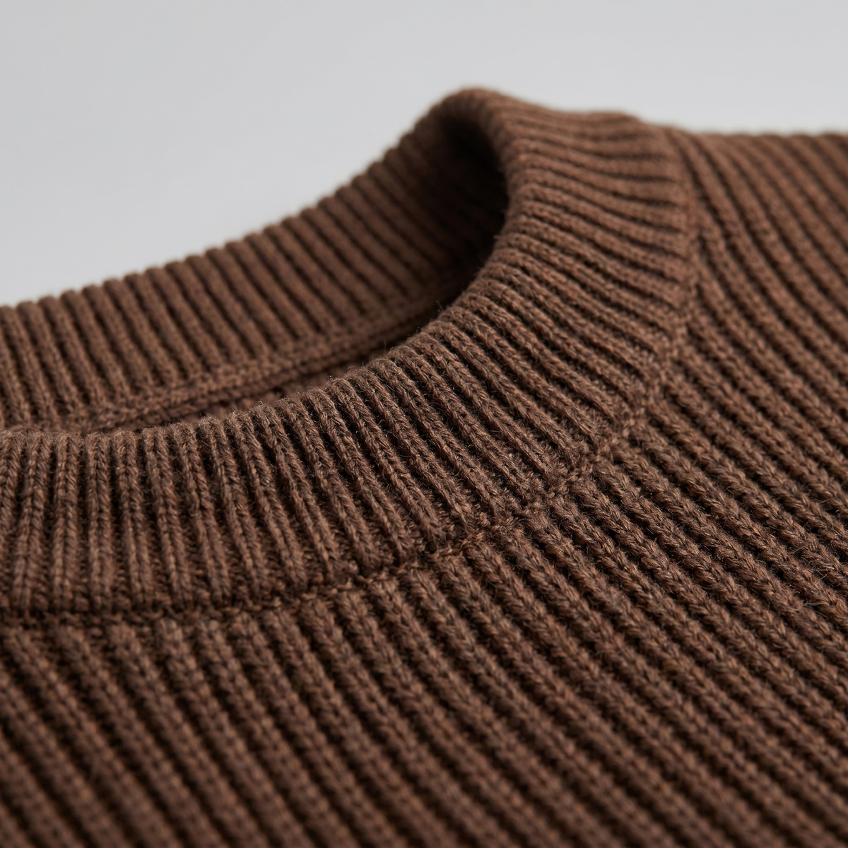 Ribbed Knit T-Shirt in Classic Charcoal