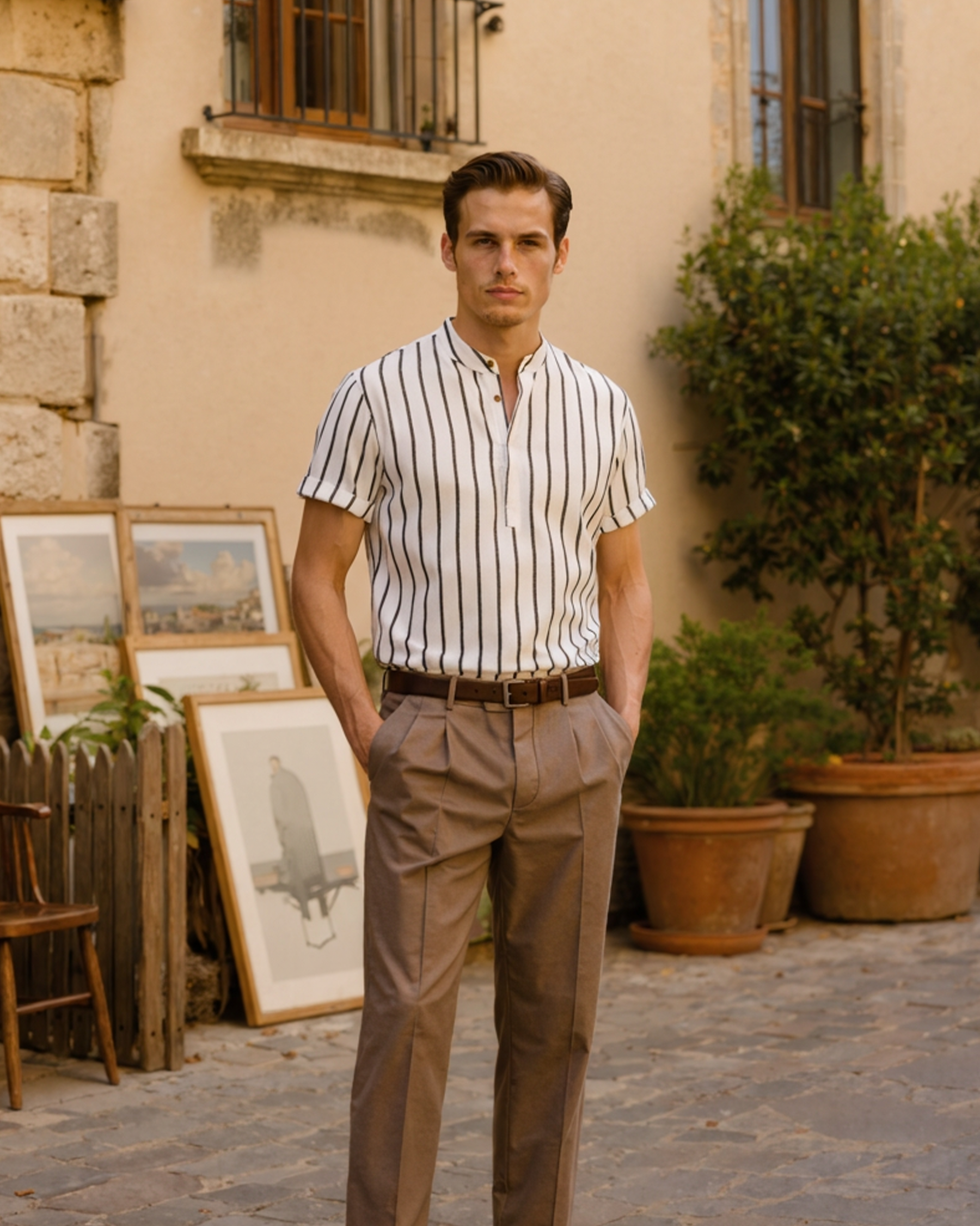 Nautical-Inspired Short Sleeve Polo