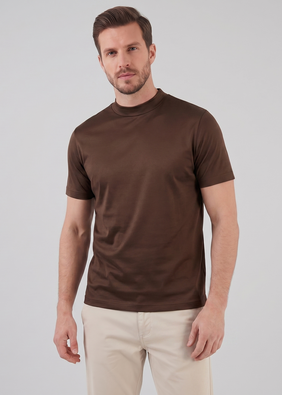 Refined Slim Fit Crewneck Tee in Charcoal