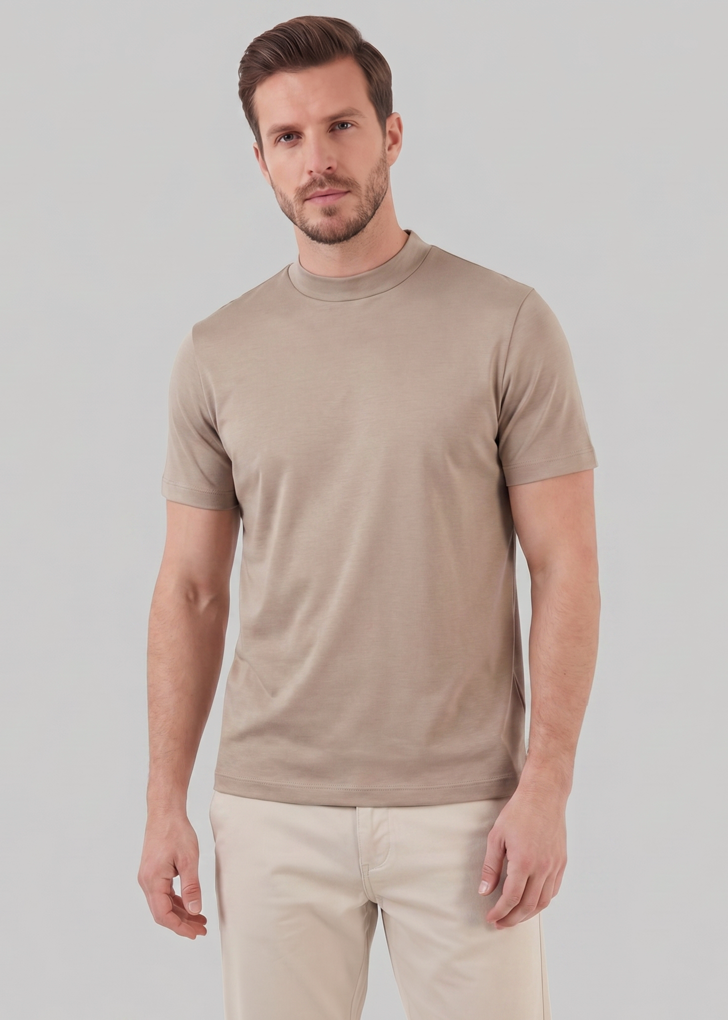 Refined Slim Fit Crewneck Tee in Charcoal
