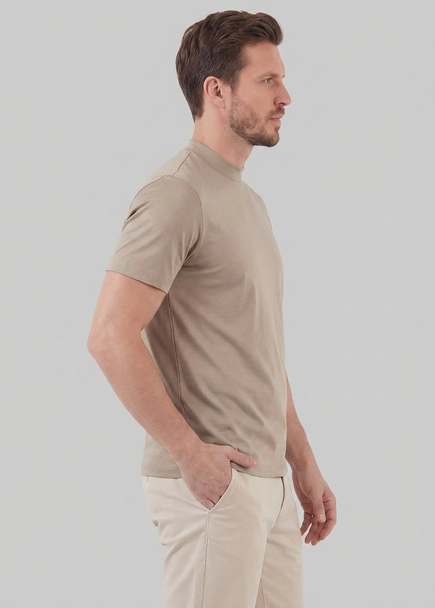 Refined Slim Fit Crewneck Tee in Charcoal
