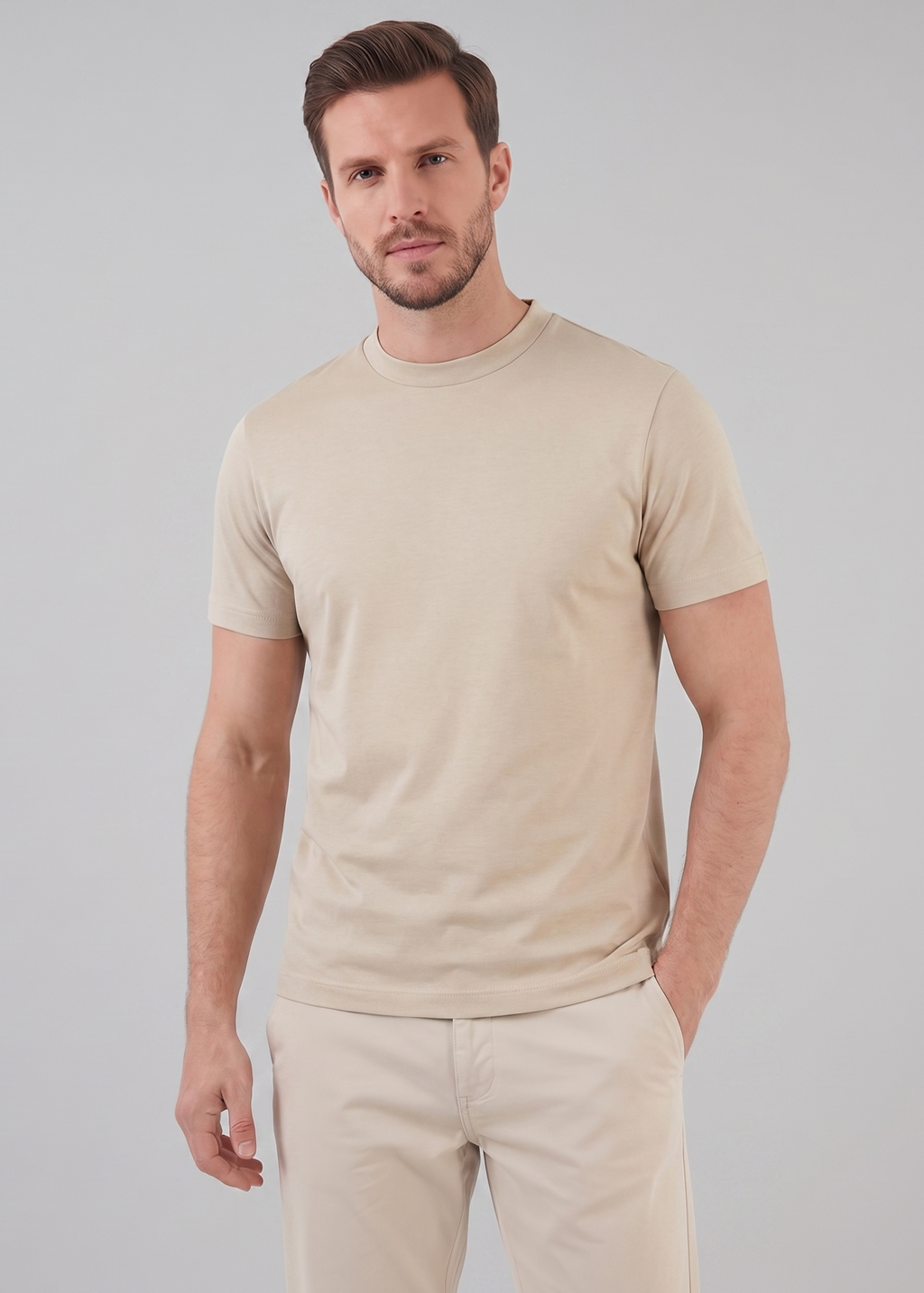 Refined Slim Fit Crewneck Tee in Charcoal