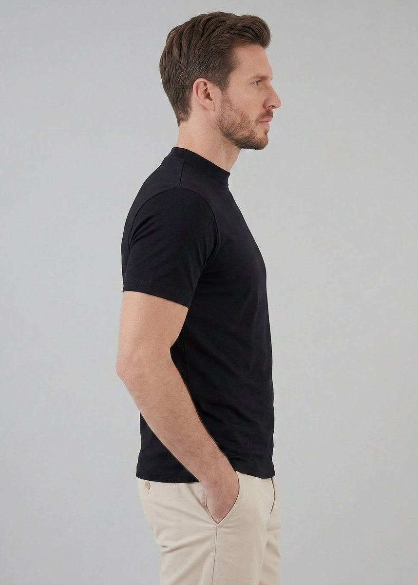Refined Slim Fit Crewneck Tee in Charcoal