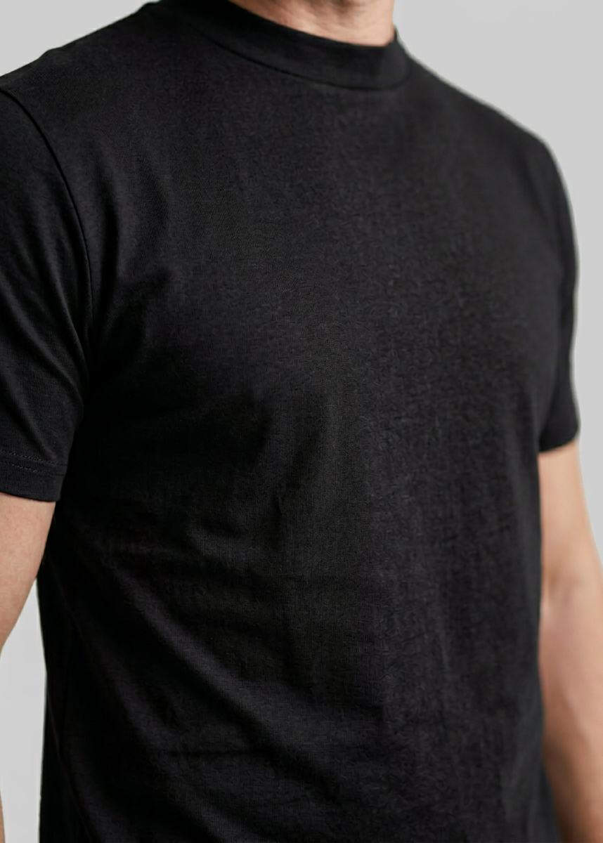 Refined Slim Fit Crewneck Tee in Charcoal