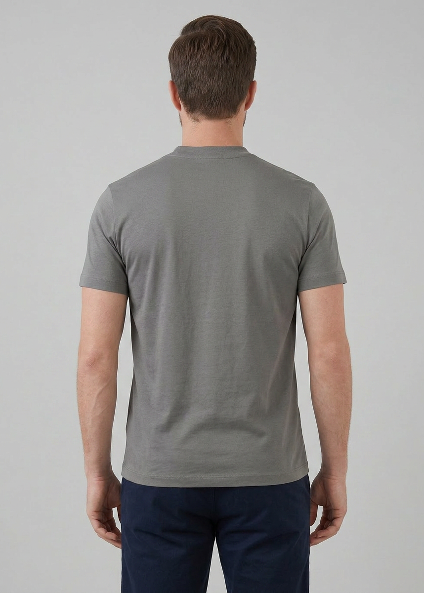 Refined Slim Fit Crewneck Tee in Charcoal