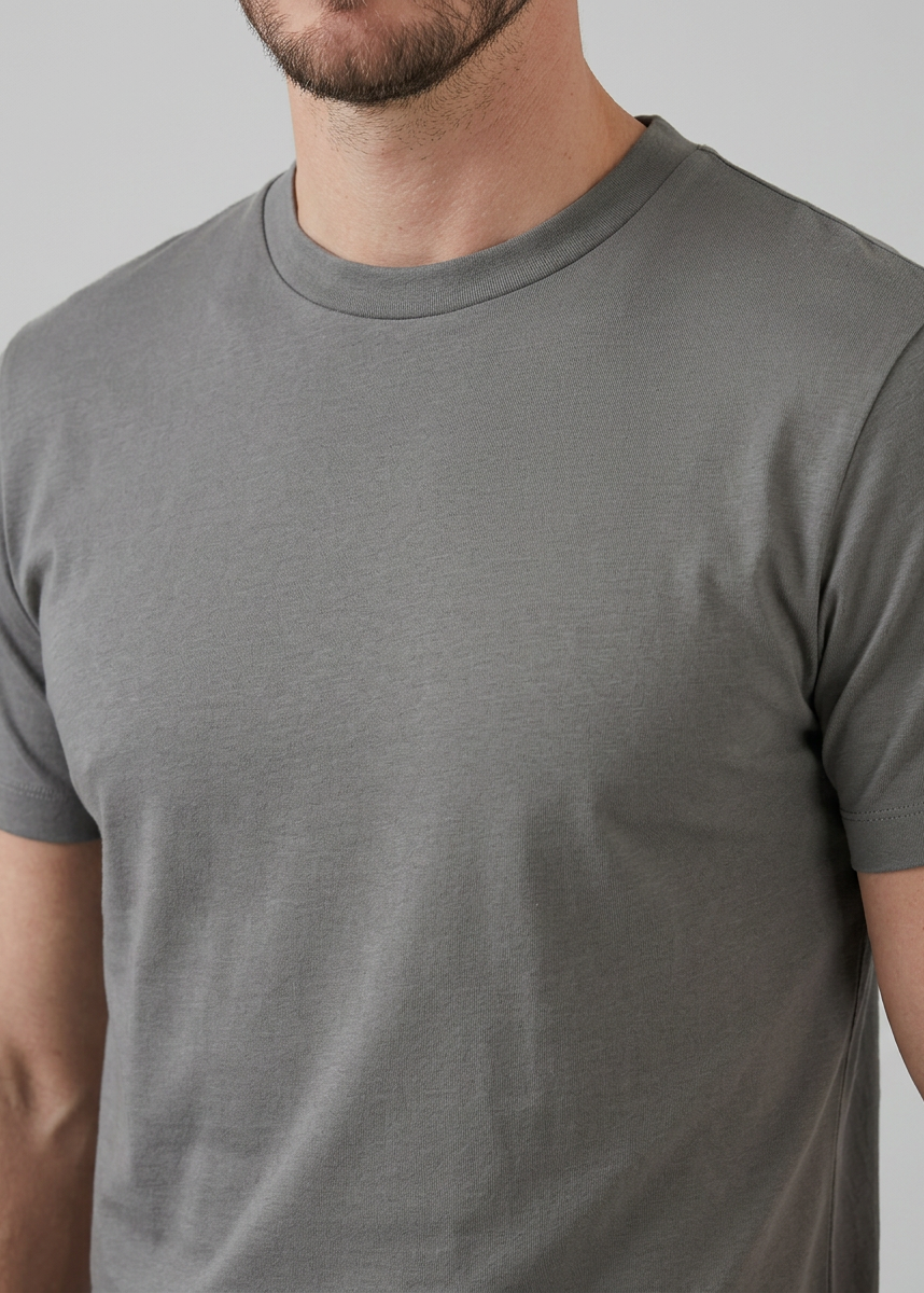 Refined Slim Fit Crewneck Tee in Charcoal