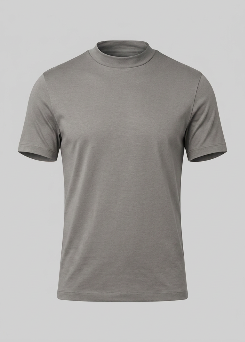 Refined Slim Fit Crewneck Tee in Charcoal