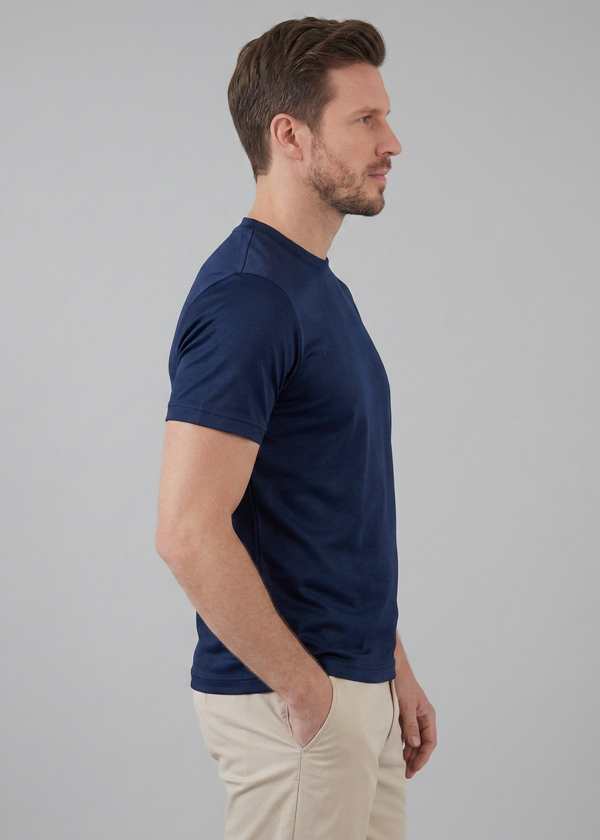 Refined Slim Fit Crewneck Tee in Charcoal