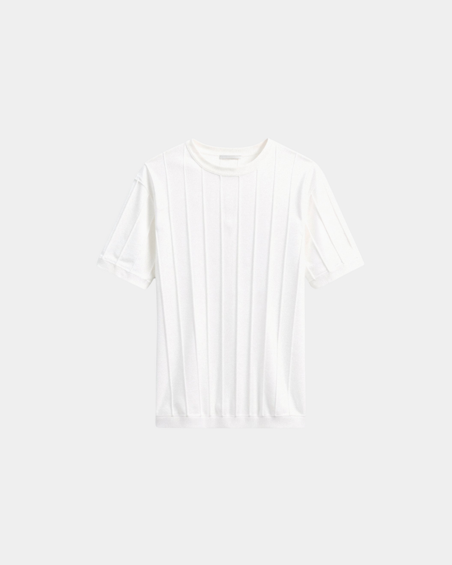 Refined Ribbed Crew Neck T-Shirt