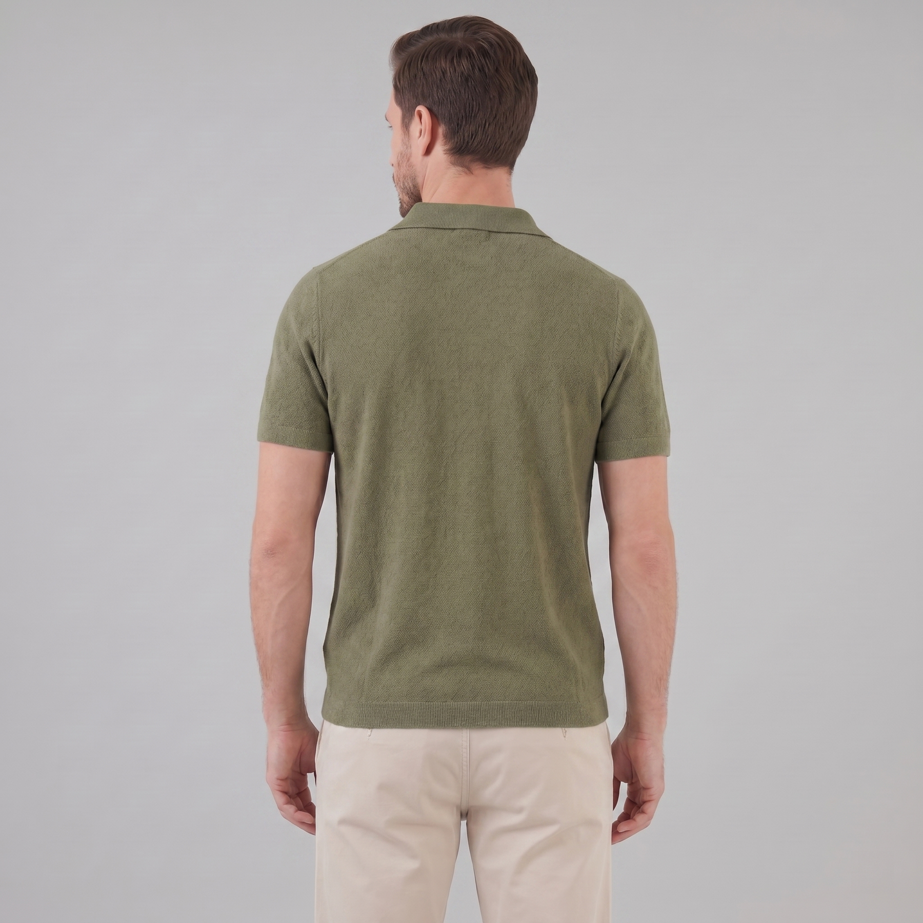 Timeless Lightweight V-Neck Polo in Classic Navy