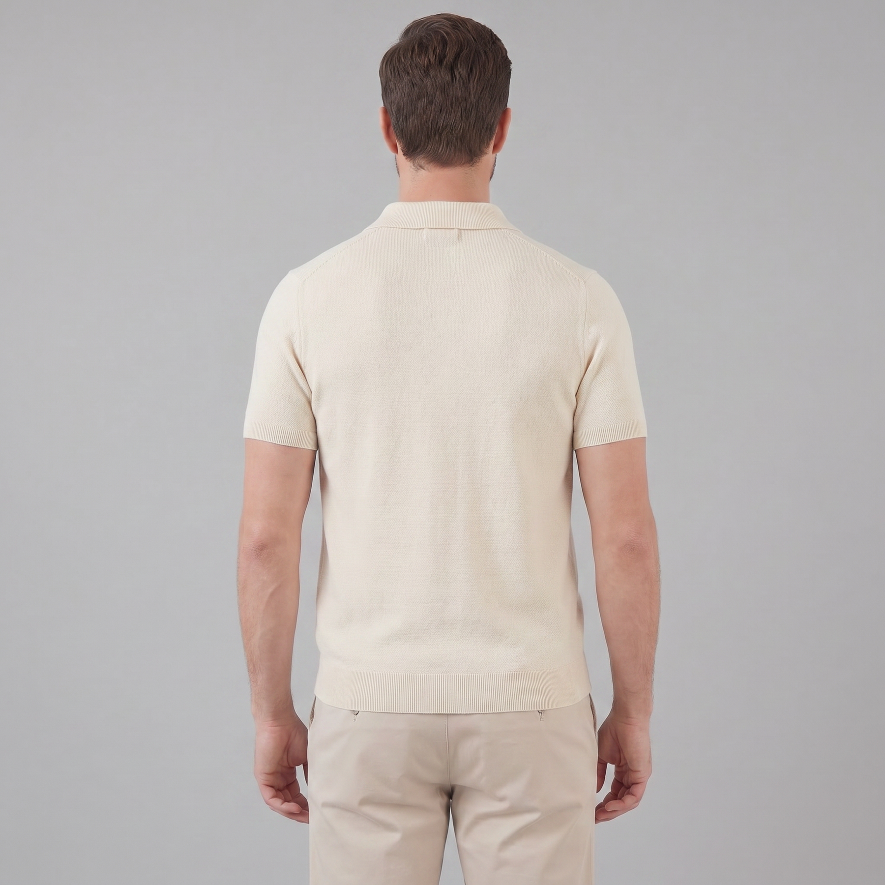 Timeless Lightweight V-Neck Polo in Classic Navy