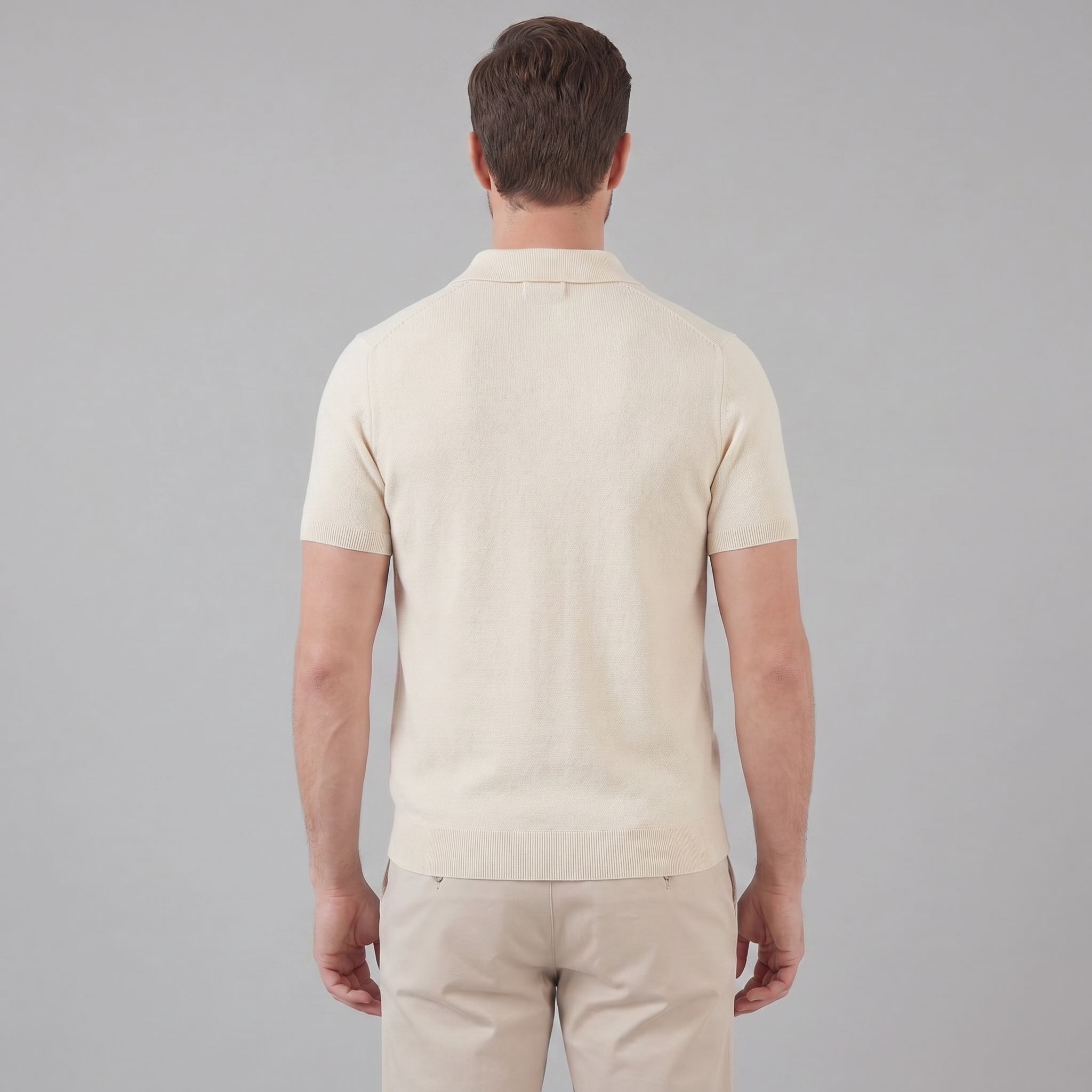 Timeless Lightweight V-Neck Polo in Classic Navy