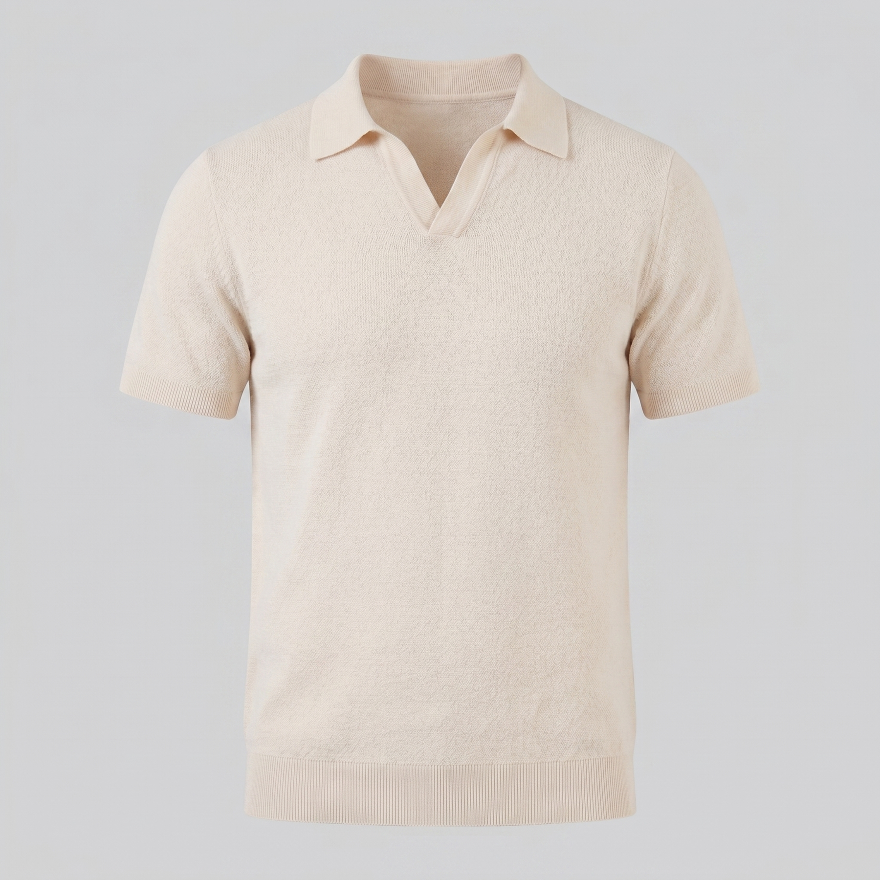 Timeless Lightweight V-Neck Polo in Classic Navy