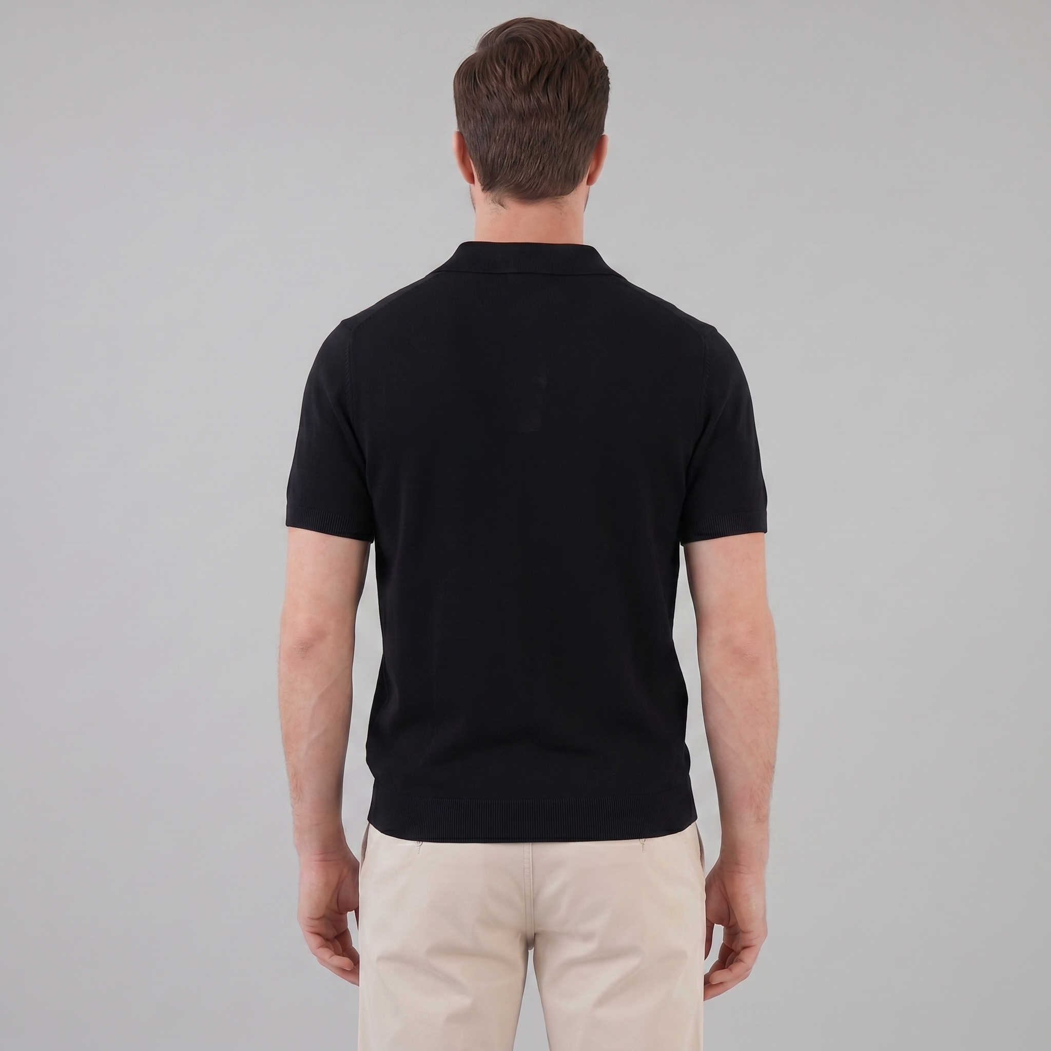 Timeless Lightweight V-Neck Polo in Classic Navy