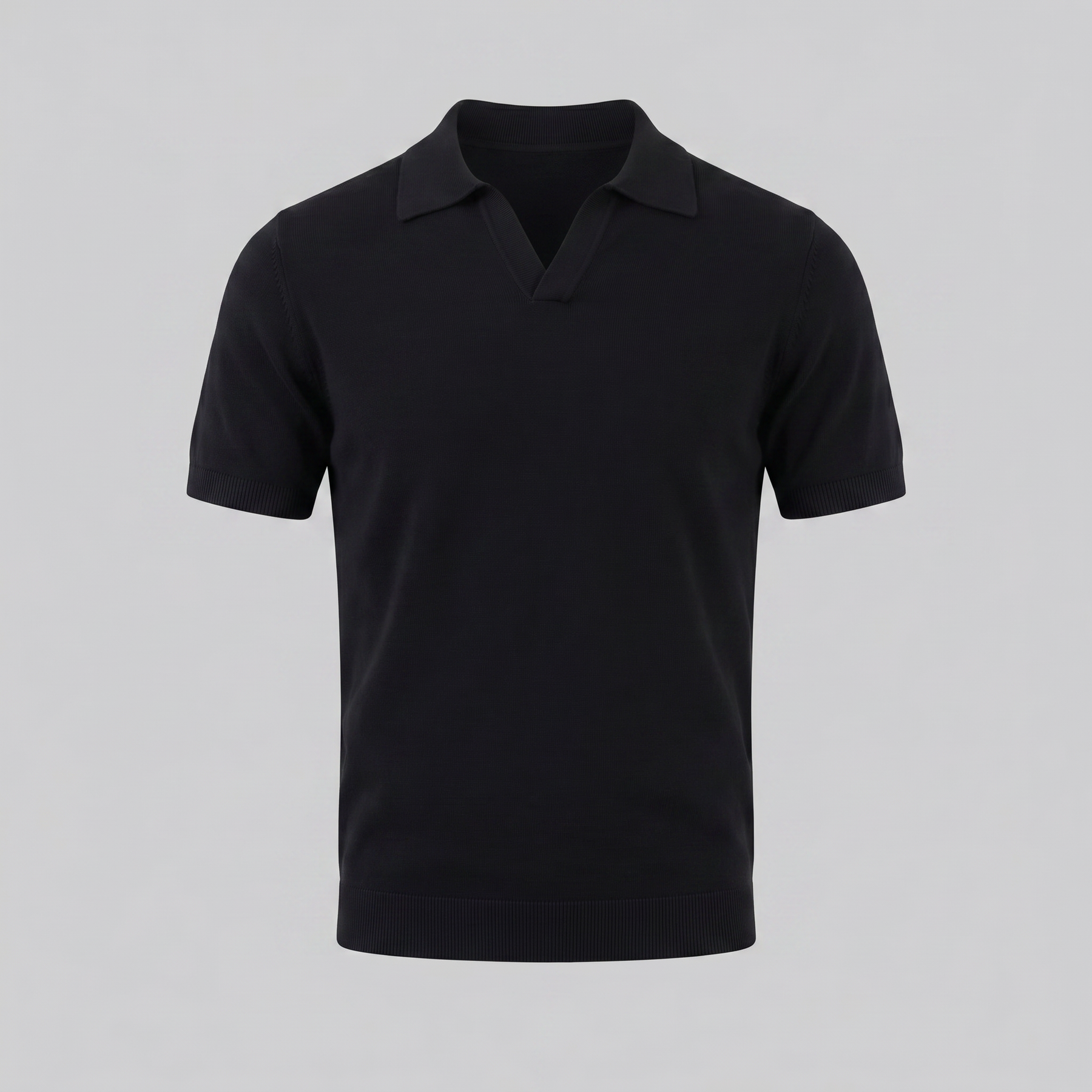 Timeless Lightweight V-Neck Polo in Classic Navy