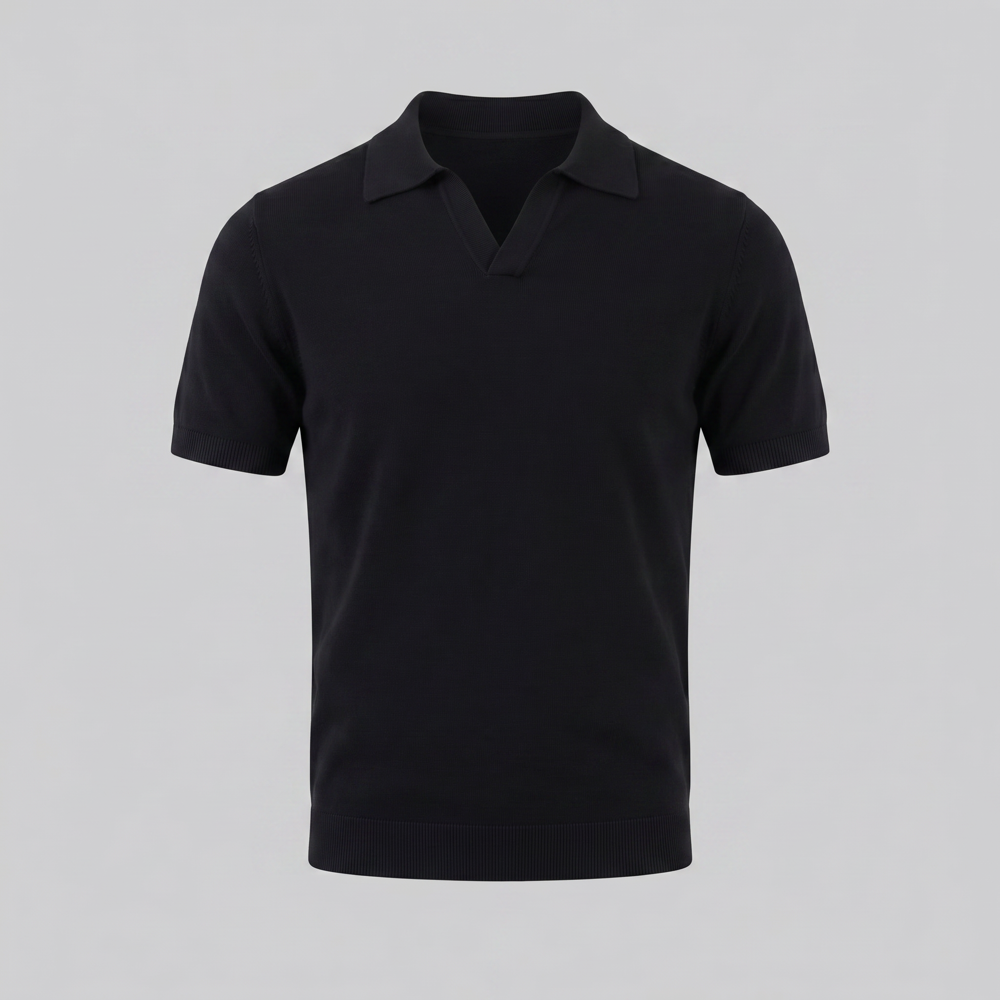 Timeless Lightweight V-Neck Polo in Classic Navy