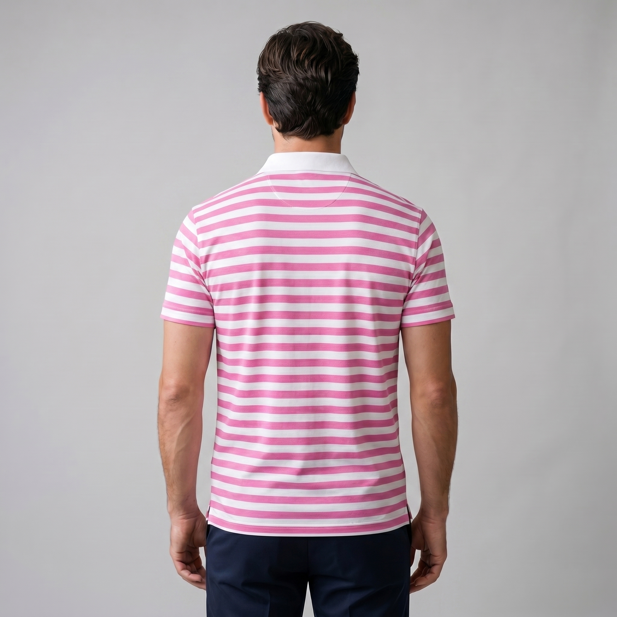 Refined Striped Short-Sleeve Polo