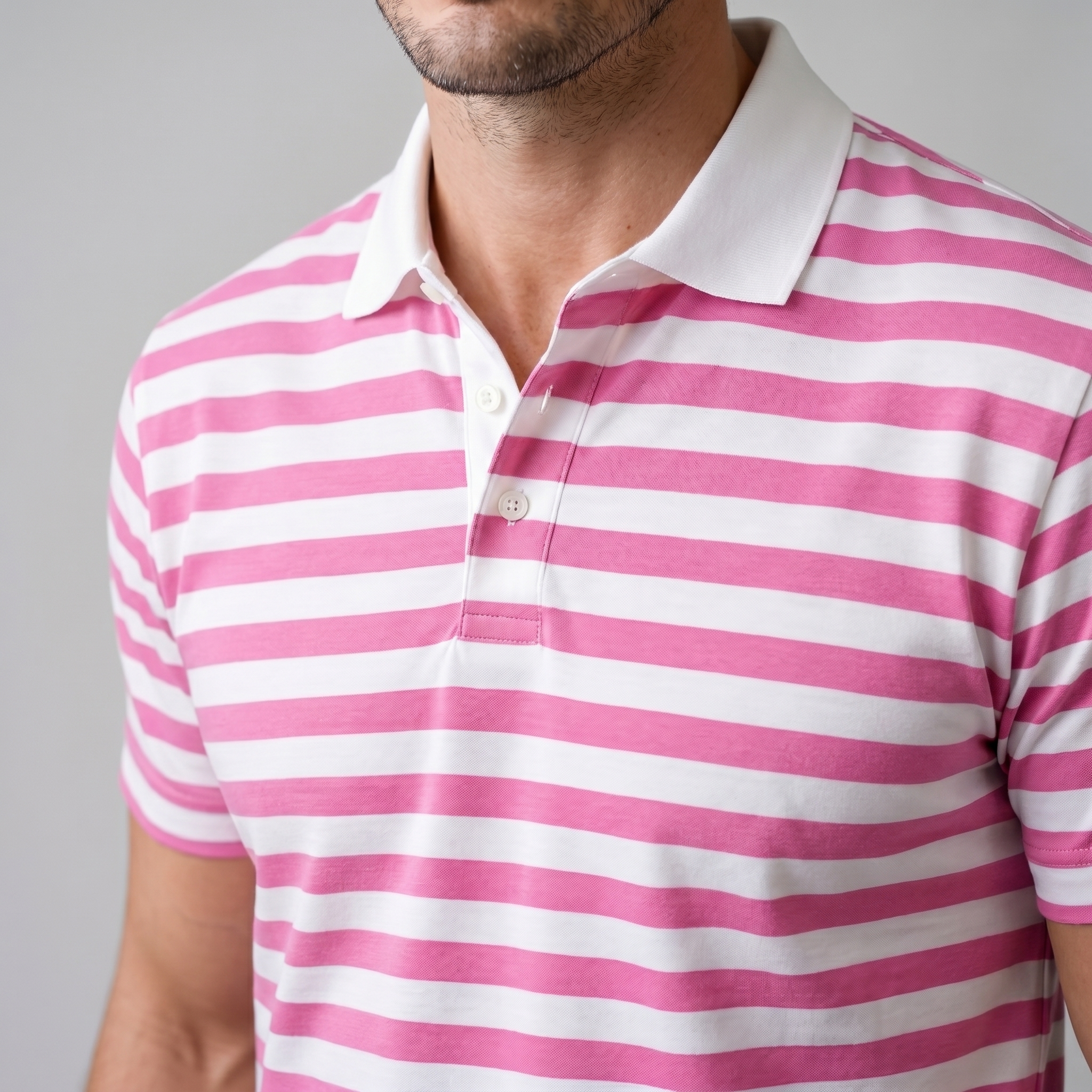 Refined Striped Short-Sleeve Polo
