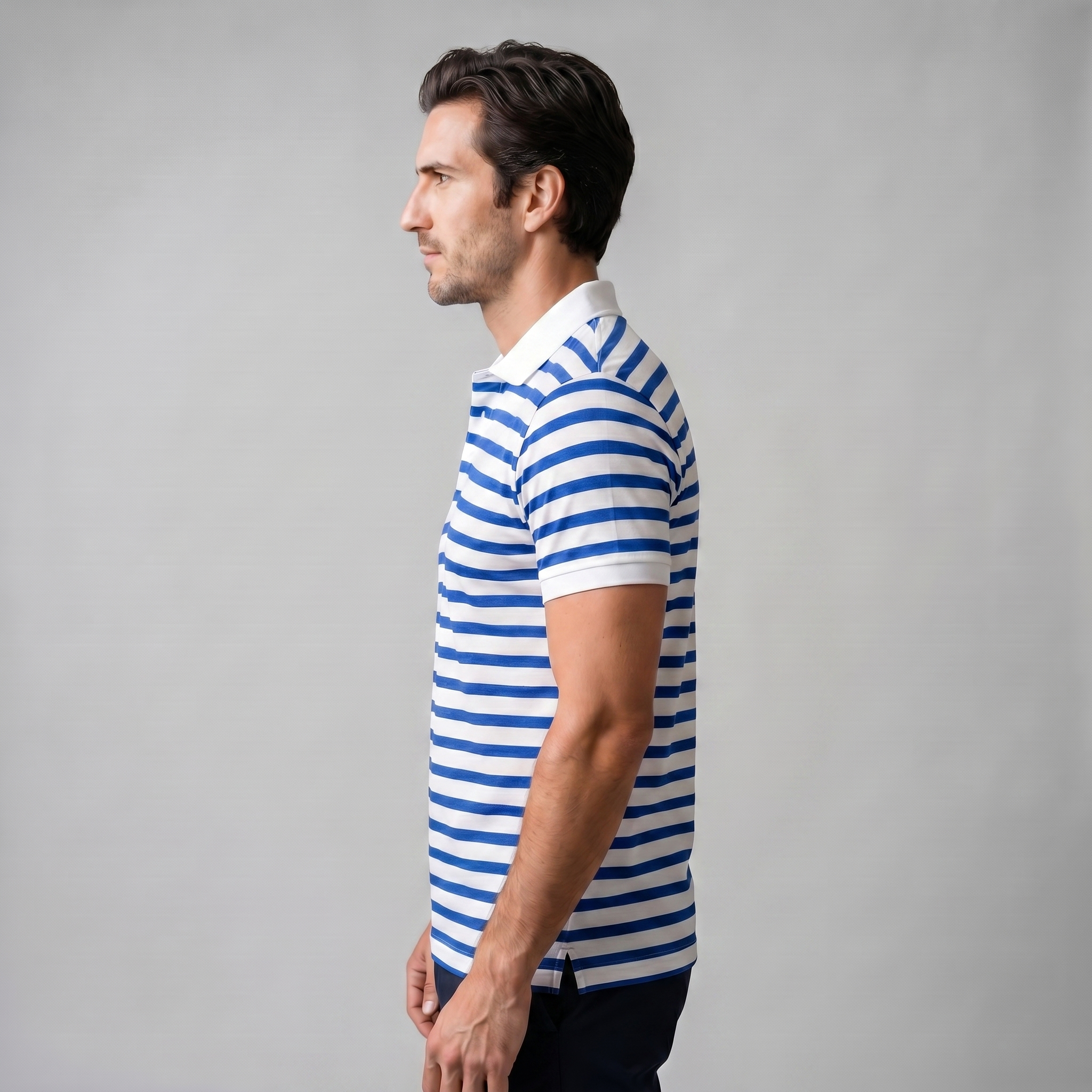 Refined Striped Short-Sleeve Polo