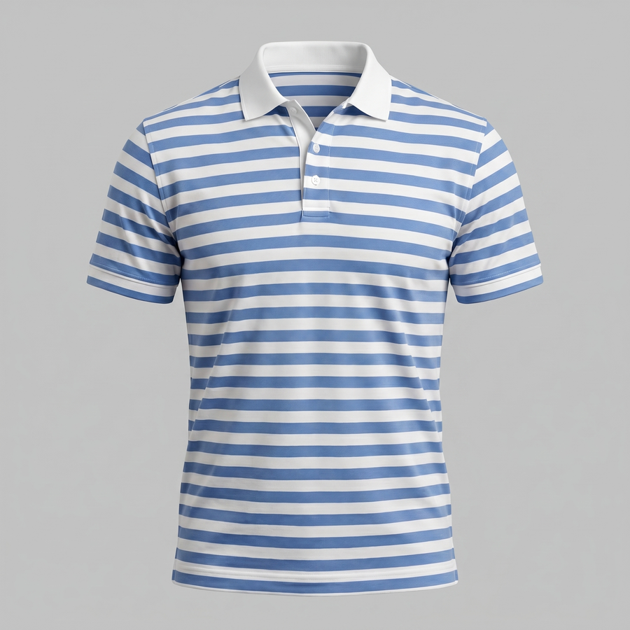 Refined Striped Short-Sleeve Polo