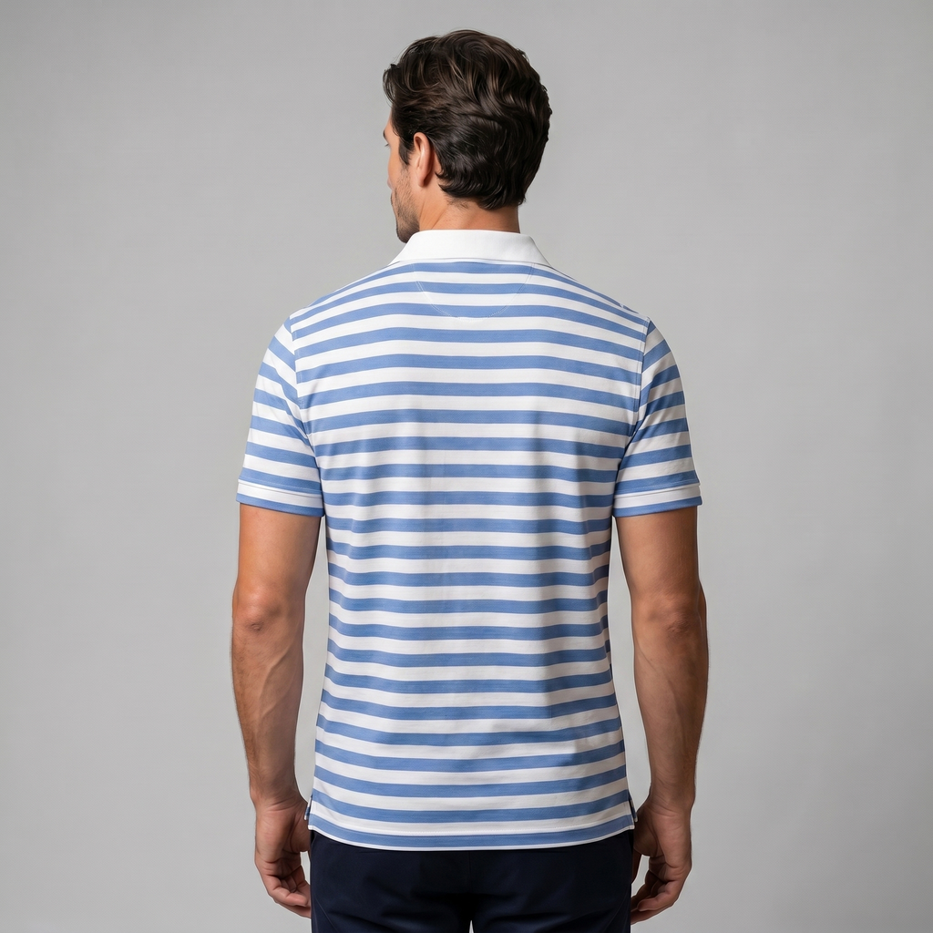 Refined Striped Short-Sleeve Polo