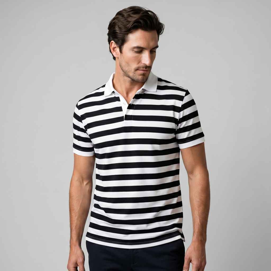 Refined Striped Short-Sleeve Polo