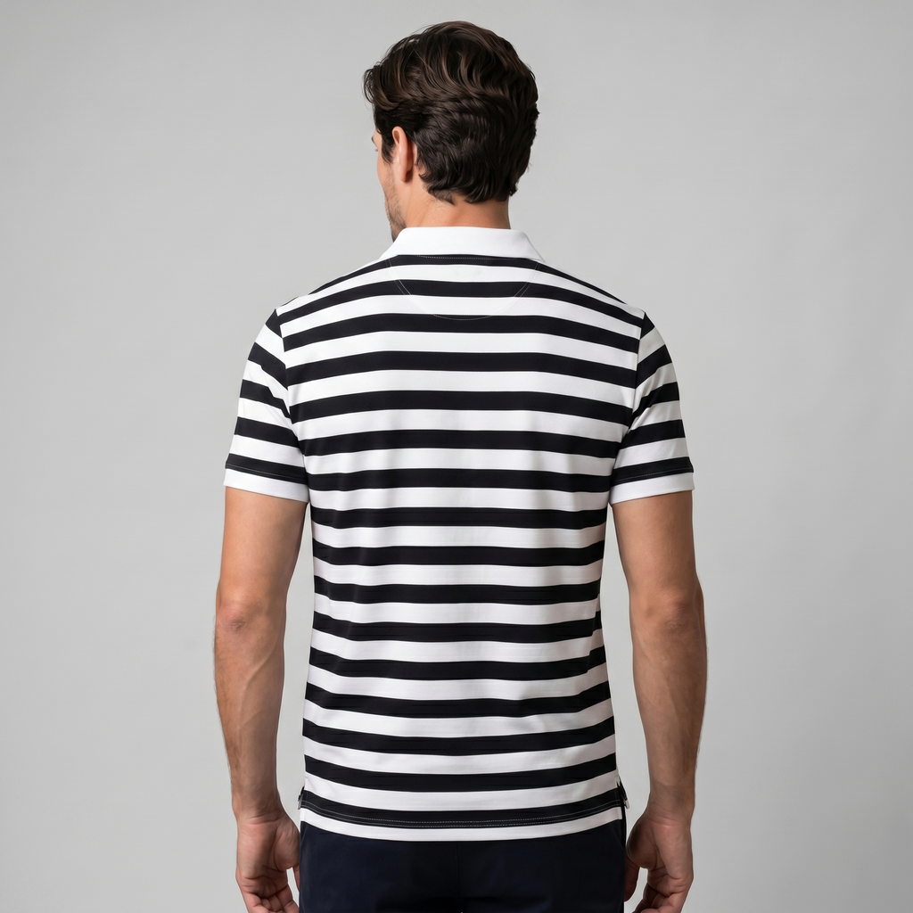 Refined Striped Short-Sleeve Polo