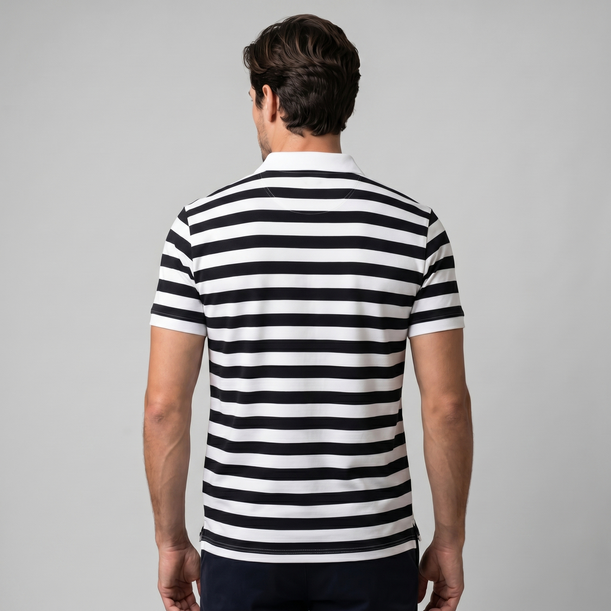 Refined Striped Short-Sleeve Polo