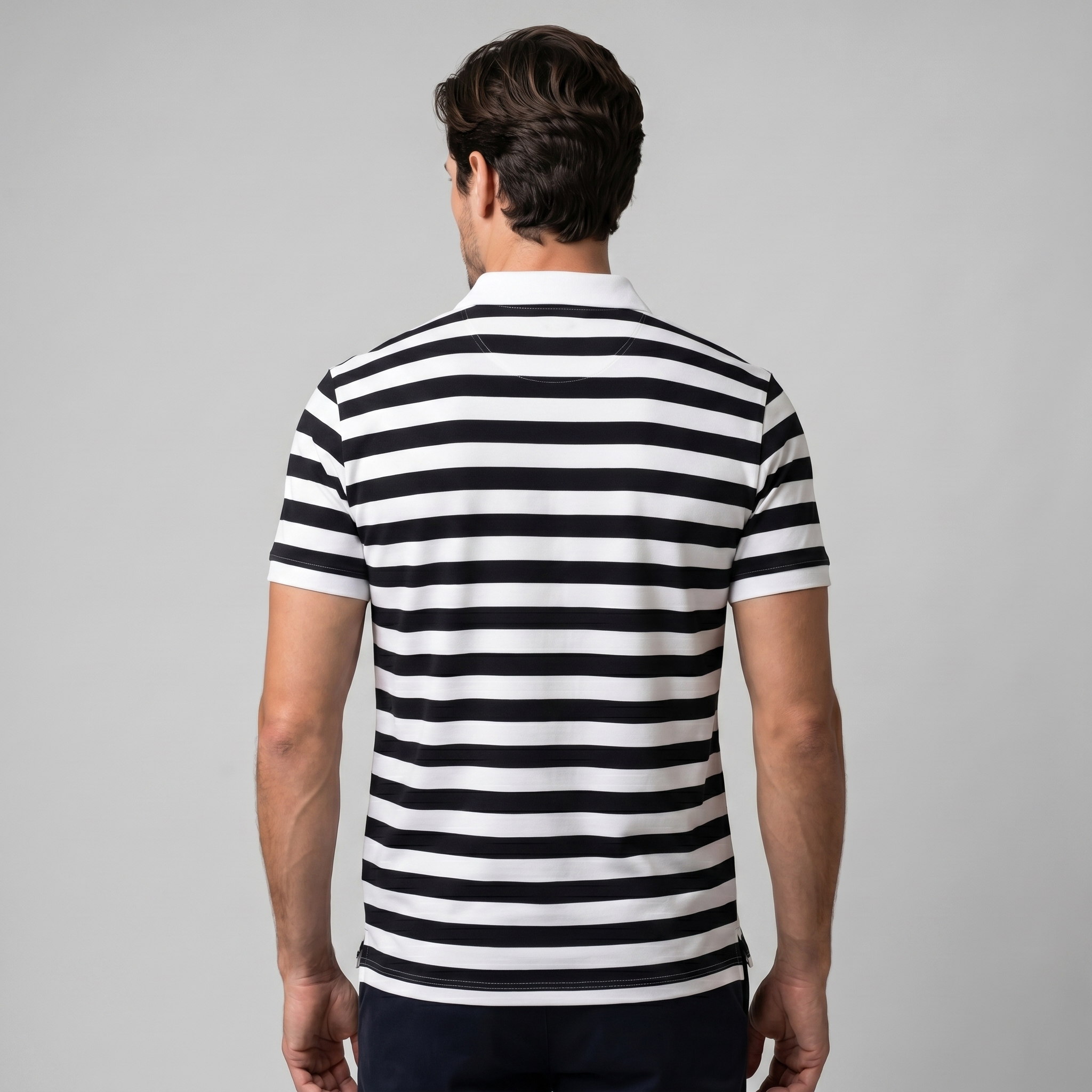 Refined Striped Short-Sleeve Polo