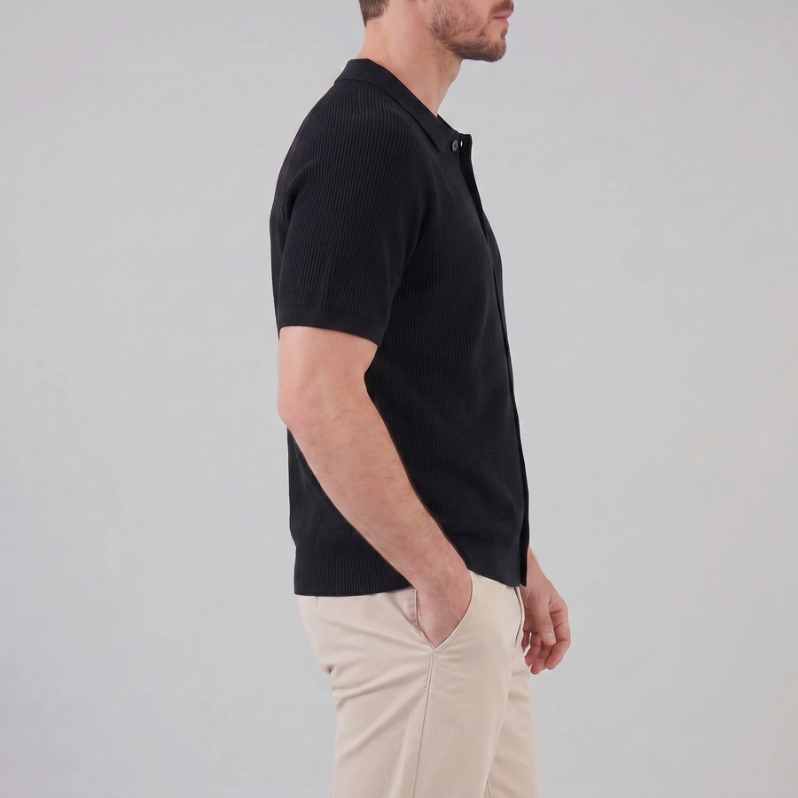 Timeless Long Sleeve Polo in Classic Navy